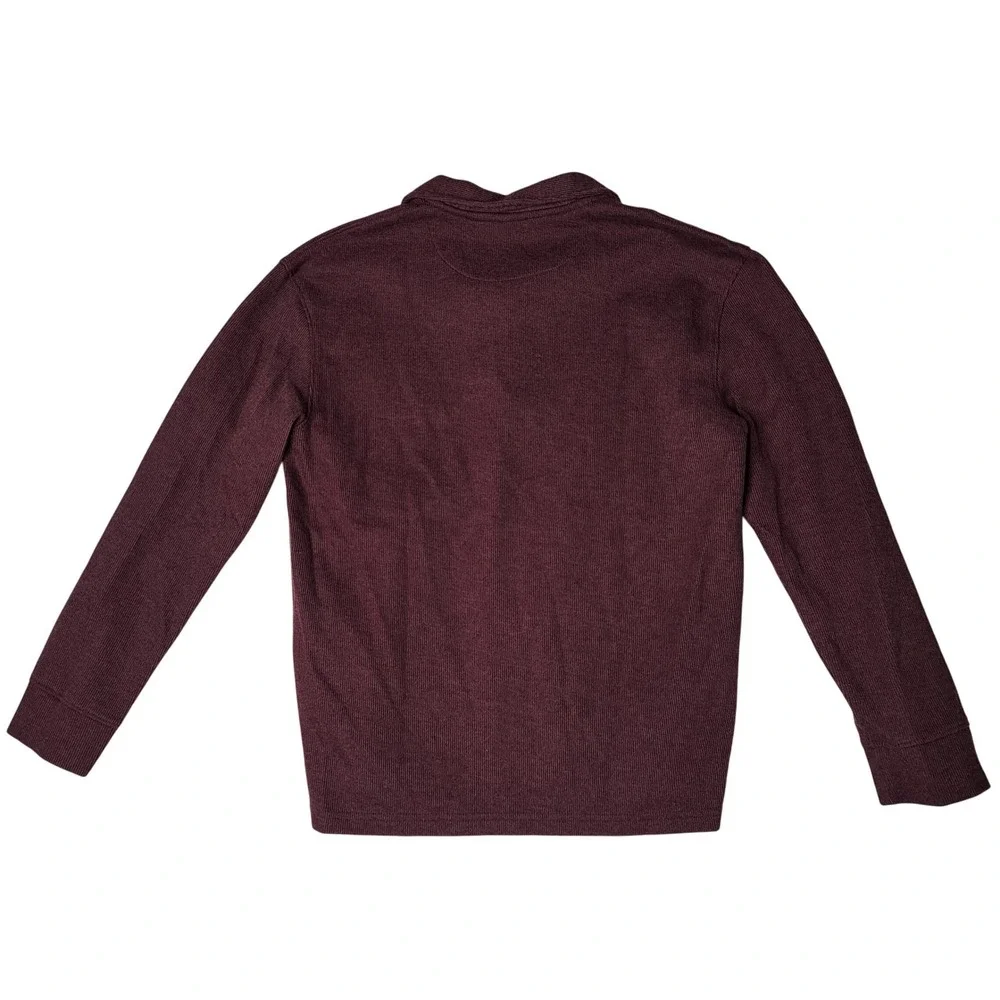 Old Navy Kids Long Sleeve Ribbed Polo Shirt Burgundy Size XL 14-16